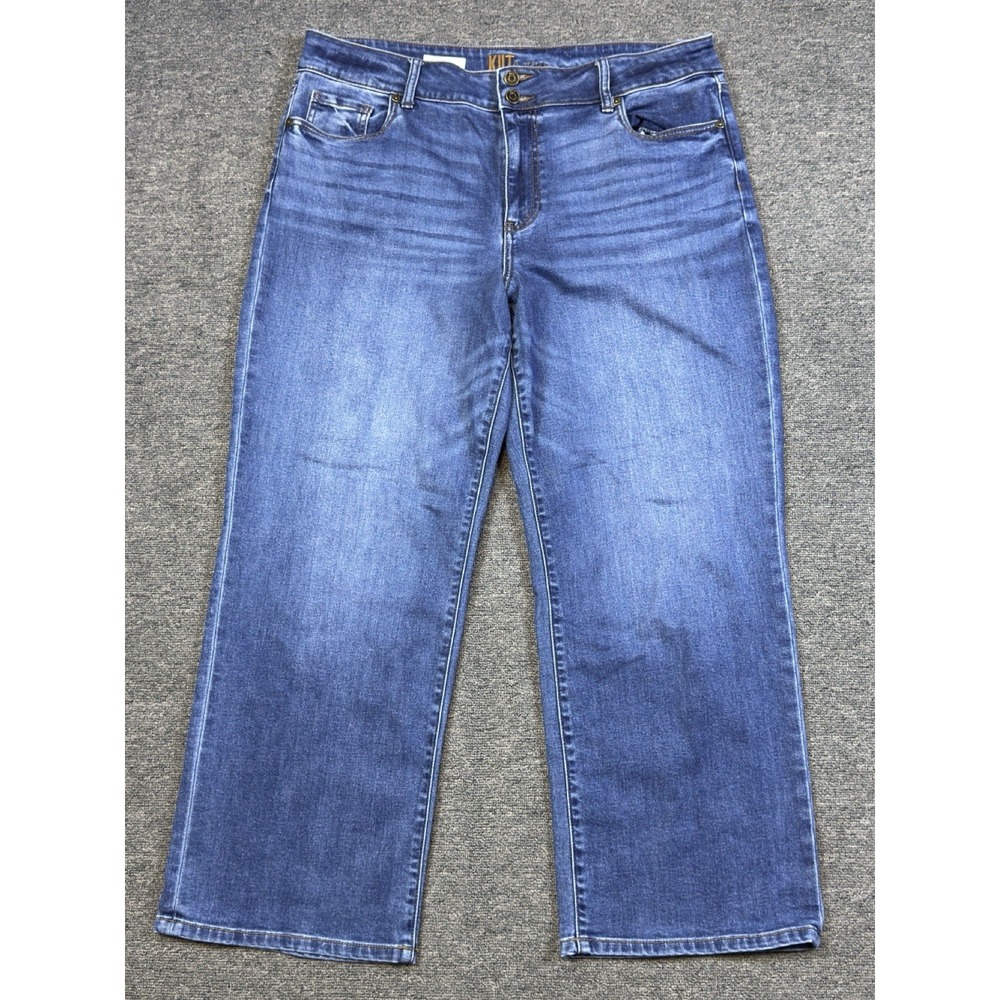 Kut from the Kloth Lucy High Rise Wide Leg Jeans Blue Women's Size 16 (40x29)